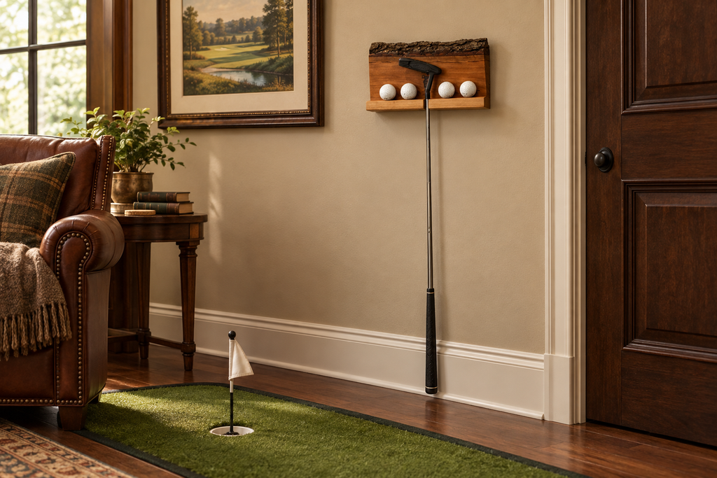 "⭐ LIMITED TIME SALE" Cherry Putter Holder with 4-Ball Storage