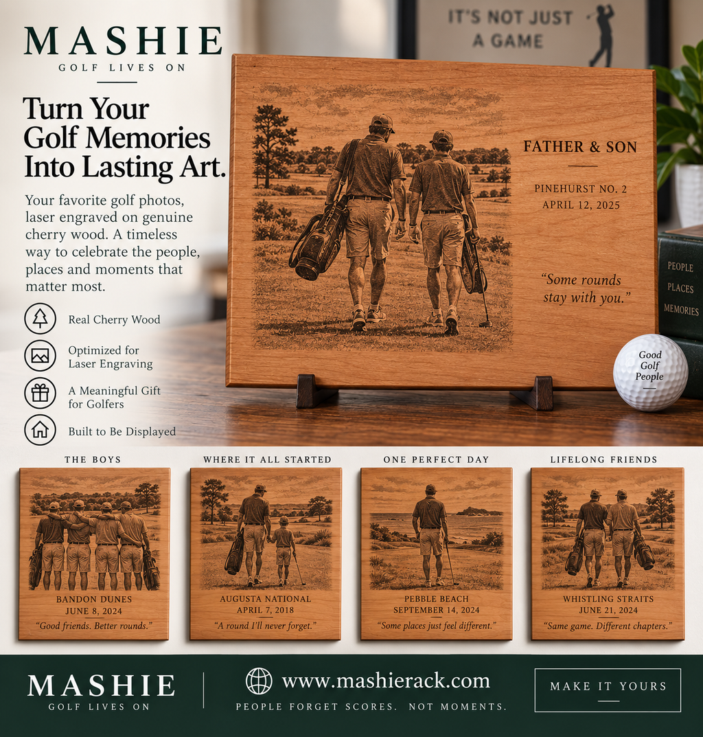"⭐ LIMITED TIME SALE" Custom Laser-Engraved Golf Photo Plaque (8x10 Horizontal - Cherry)