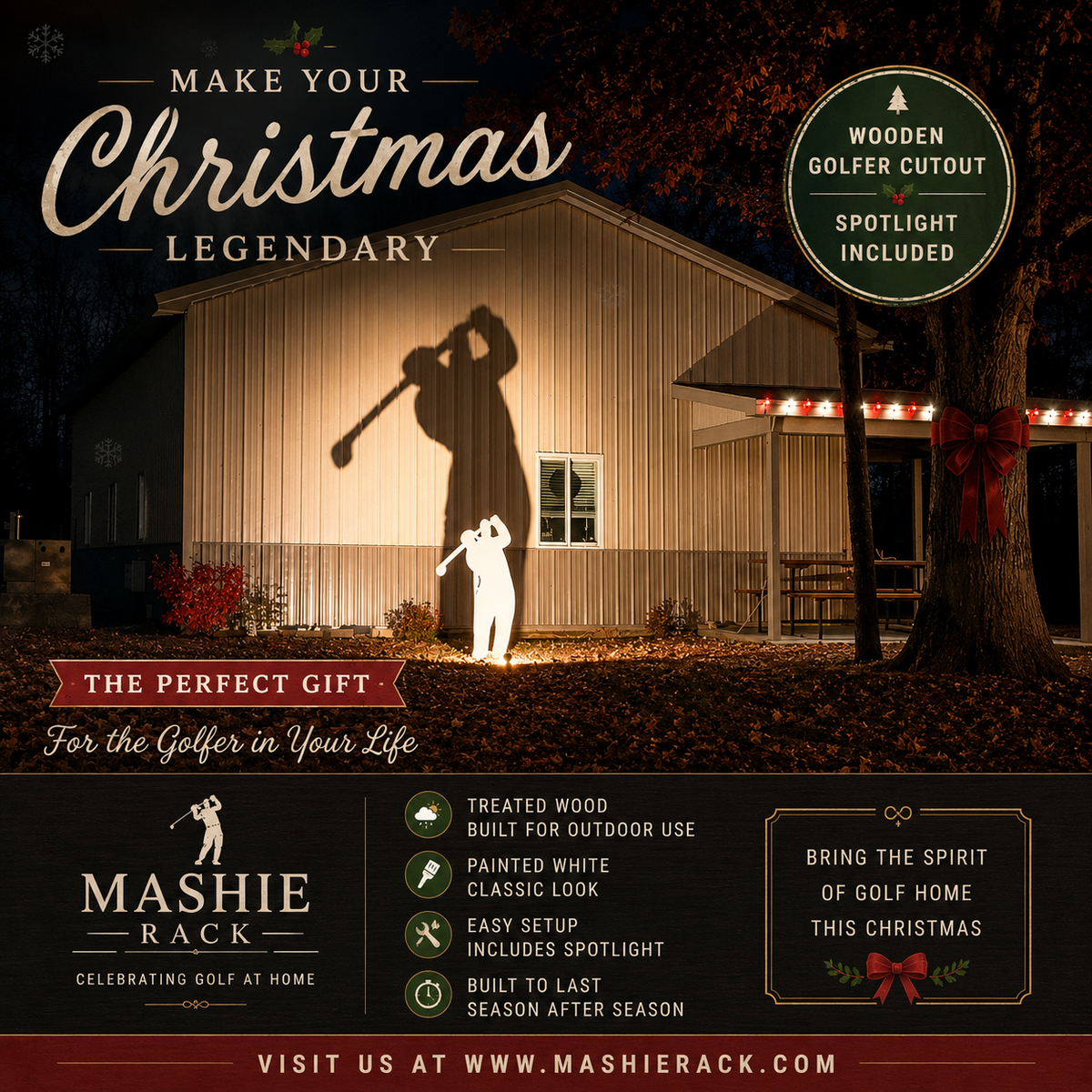 "⭐ LIMITED TIME SALE" Shadow Christmas Golfer